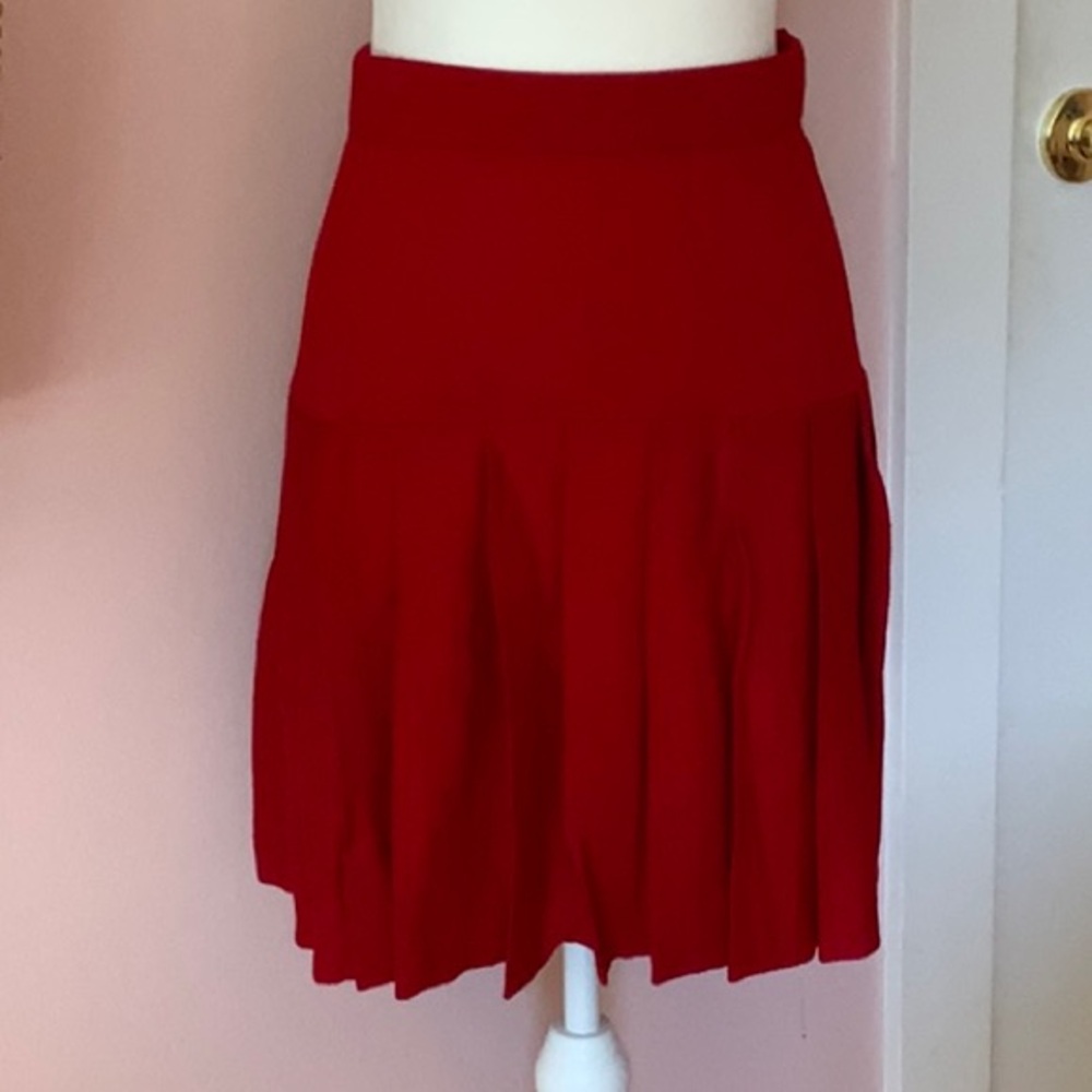 Red pleated midi skirt from St John